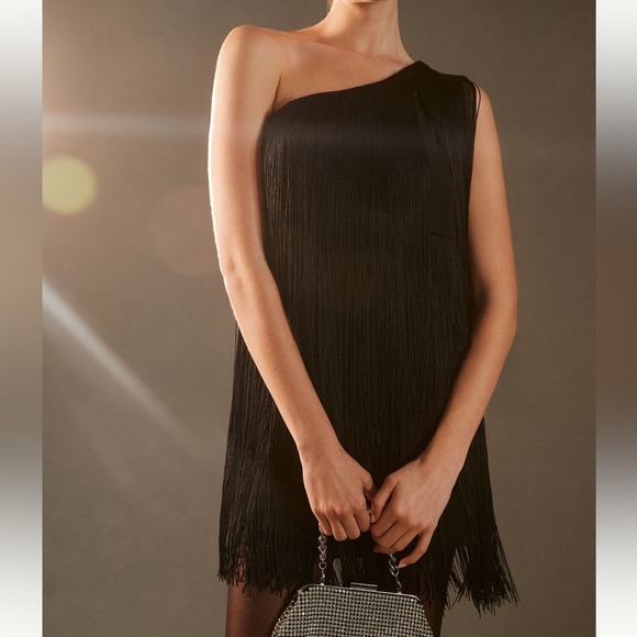 Anthropologie hutch one shoulder fringed mini dress - Picture 4 of 16